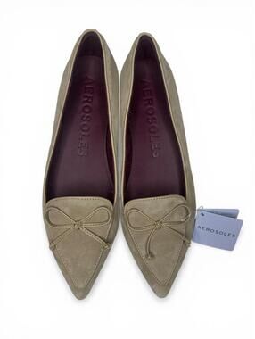 NIB Aerosoles Doran Women’s Taupe Suede Pointed Toe Flats Size 10.5M
